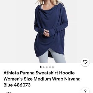 Athleta Purana Wrap Sweatshirt/Hoodie, Blue, Size XS